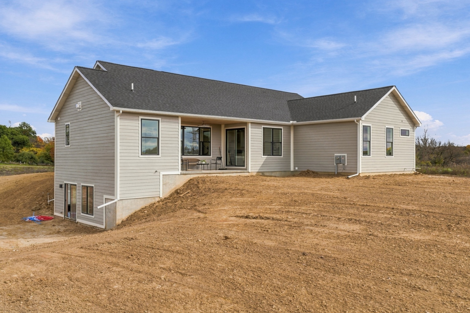 Rear covered porch and backyard at 890 Pierce Road